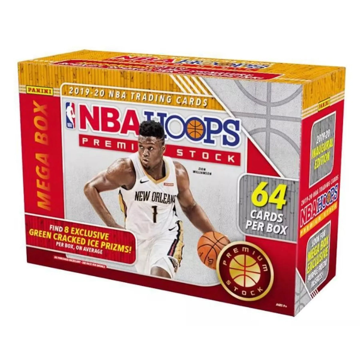2019-20 Panini Hoops Premium Stock Basketball Mega Box (64 Cards) (Green Ice) | P6054437