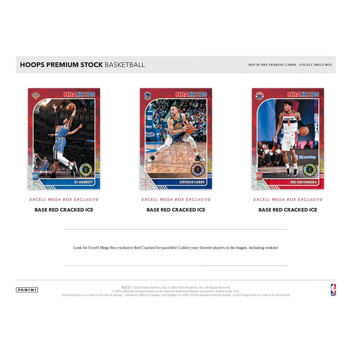 2019-20 Panini Hoops Premium Stock Basketball Mega Box (64 Cards) (Green Ice) | P6054437