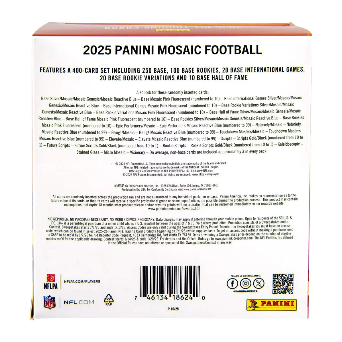 2025 Panini Mosaic Football Mega Box (Reactive Blue Parallels!) - D | P6054726