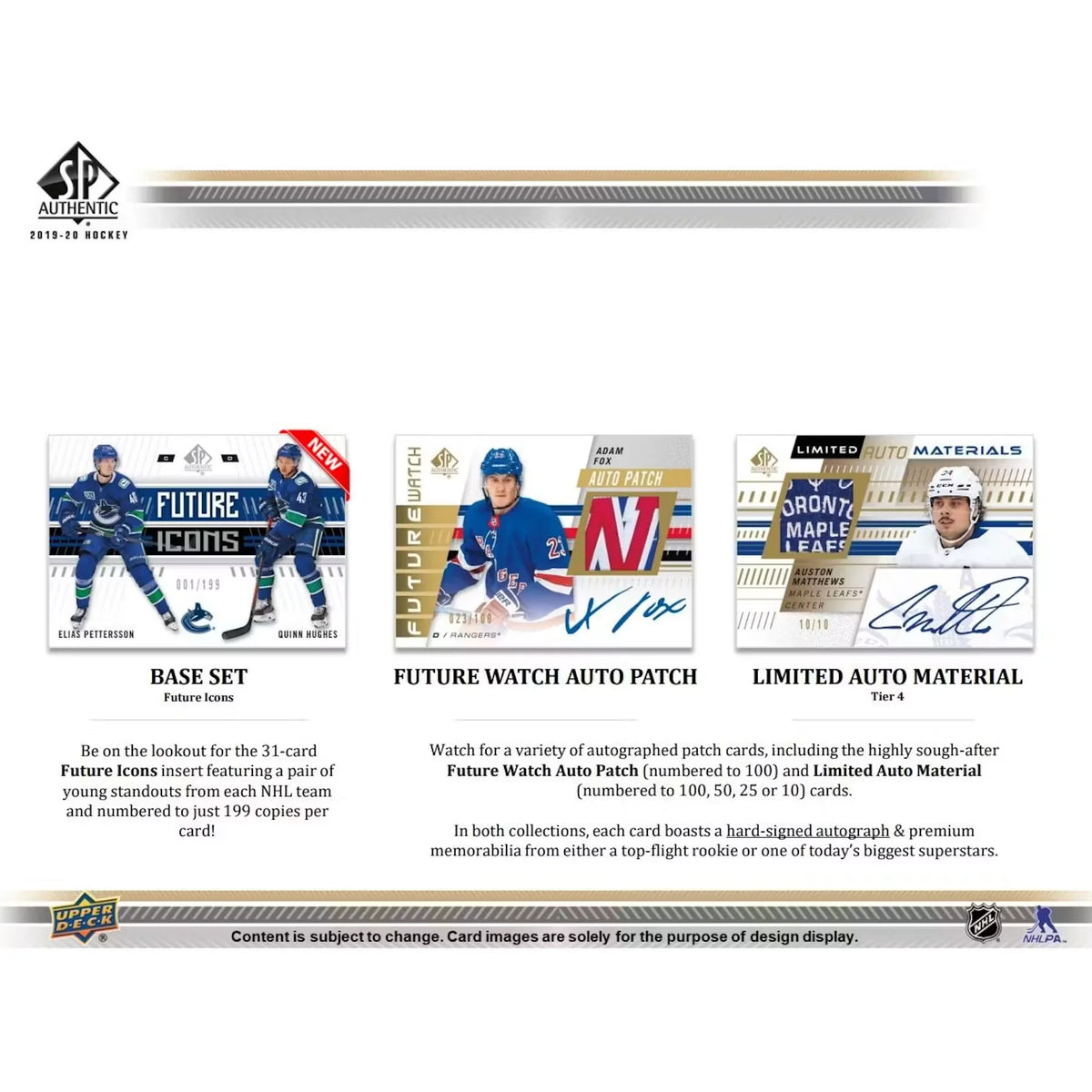 2019-20 Upper Deck SP Authentic Hockey Hobby Box (Ships Sealed Only) | P6135504