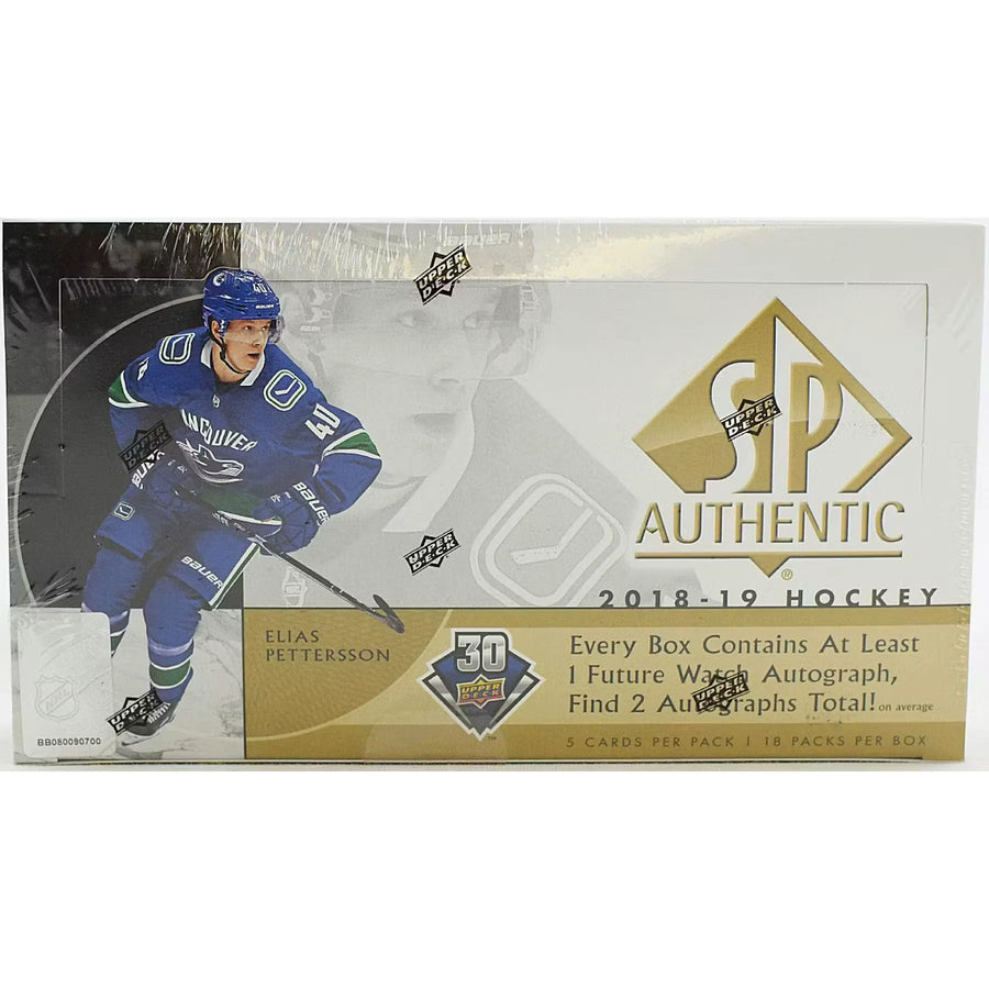 2018-19 Upper Deck SP Authentic Hockey Hobby Box (Ships Sealed Only) - D | P6135513