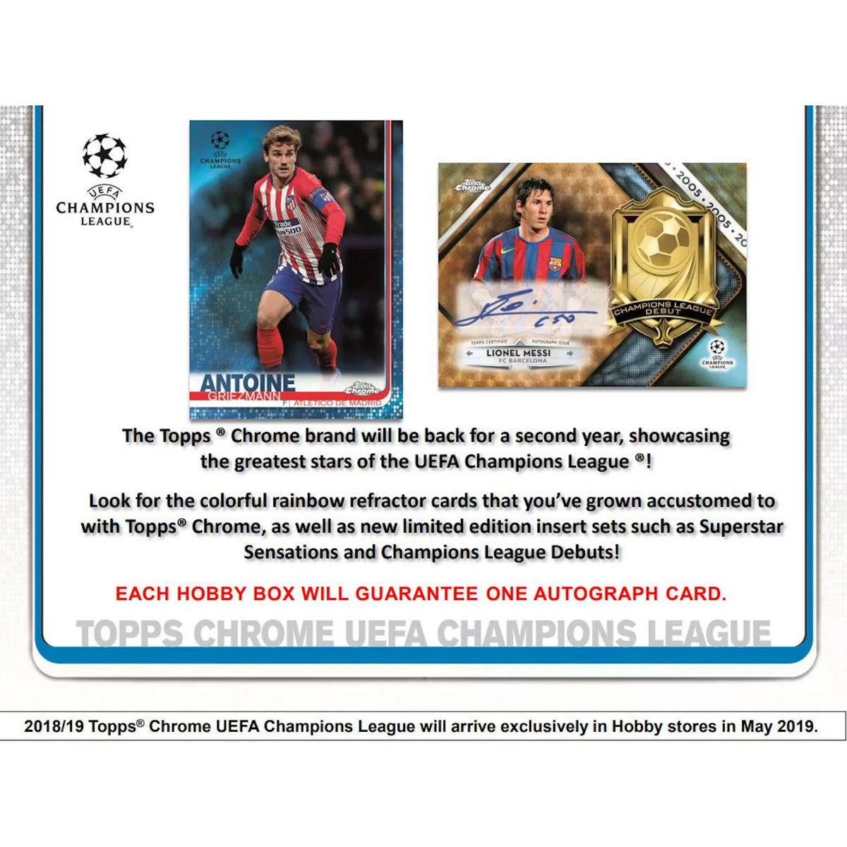 2018-19 Topps Chrome UEFA Champions League Soccer Hobby Box (Ships Sealed Only) | P6135661