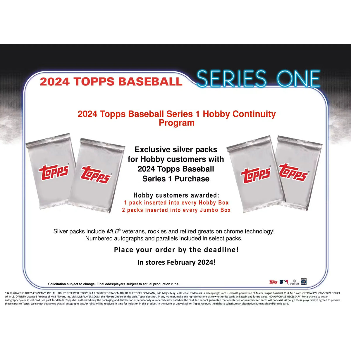 2024 Topps Series 1 Baseball Hobby Box | 20 Packs (Ships Sealed Only) | P6136601