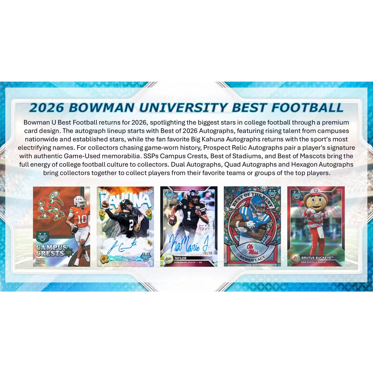 2026 Bowman University Best Football Hobby Box | Presell (Ships Sealed Only) | P6571965
