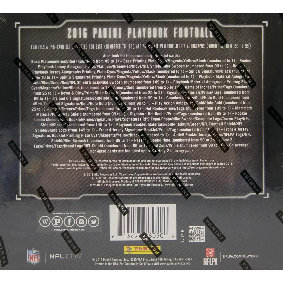2016 Panini Playbook Football Hobby Box - D | P6573080