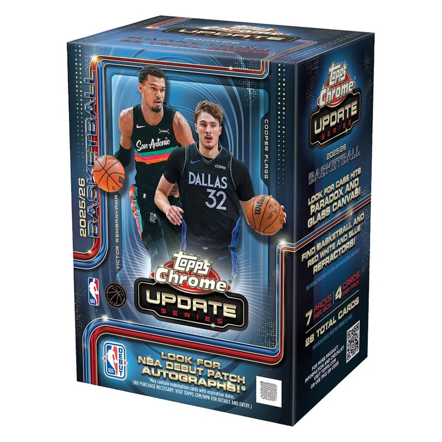 2025-26 Topps Chrome Update Basketball Blaster Box | NBA Debut Patch Autographs (Ships Sealed Only)