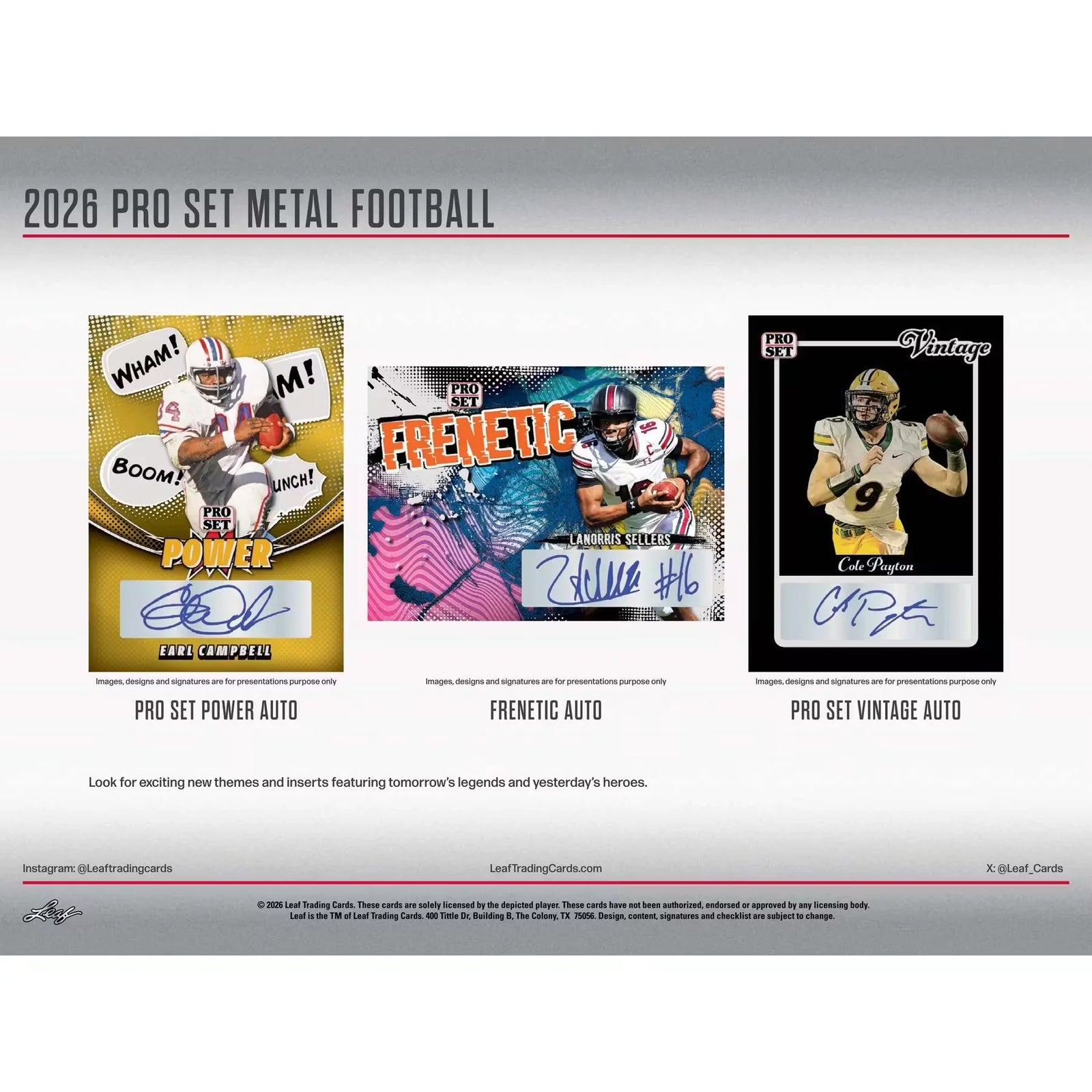 2026 Leaf Pro Set Metal Football Hobby Box | Presell (Ships Sealed Only)