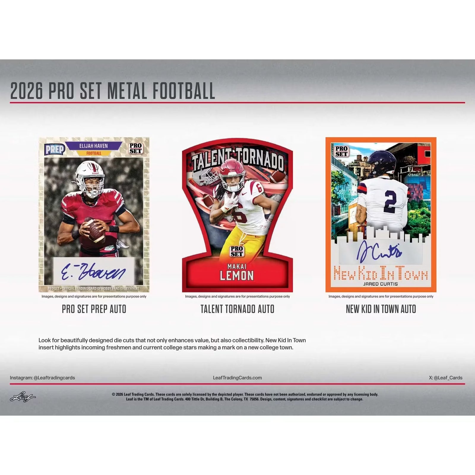2026 Leaf Pro Set Metal Football Hobby Box | Presell (Ships Sealed Only)