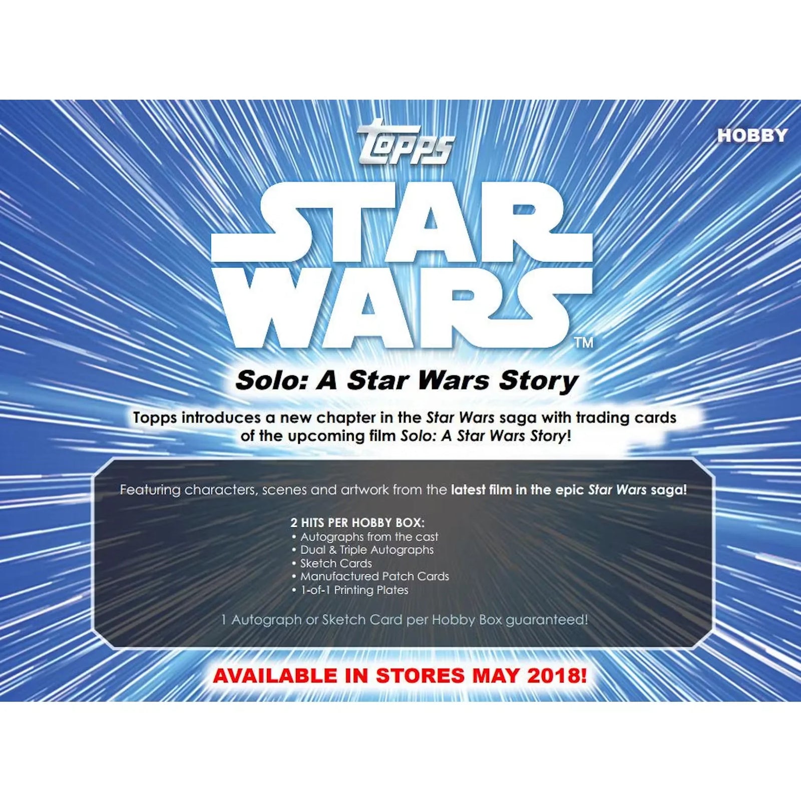 2018 Topps Solo: A Star Wars Story Hobby Box | Autographs & Sketch Cards (Ships Sealed Only)