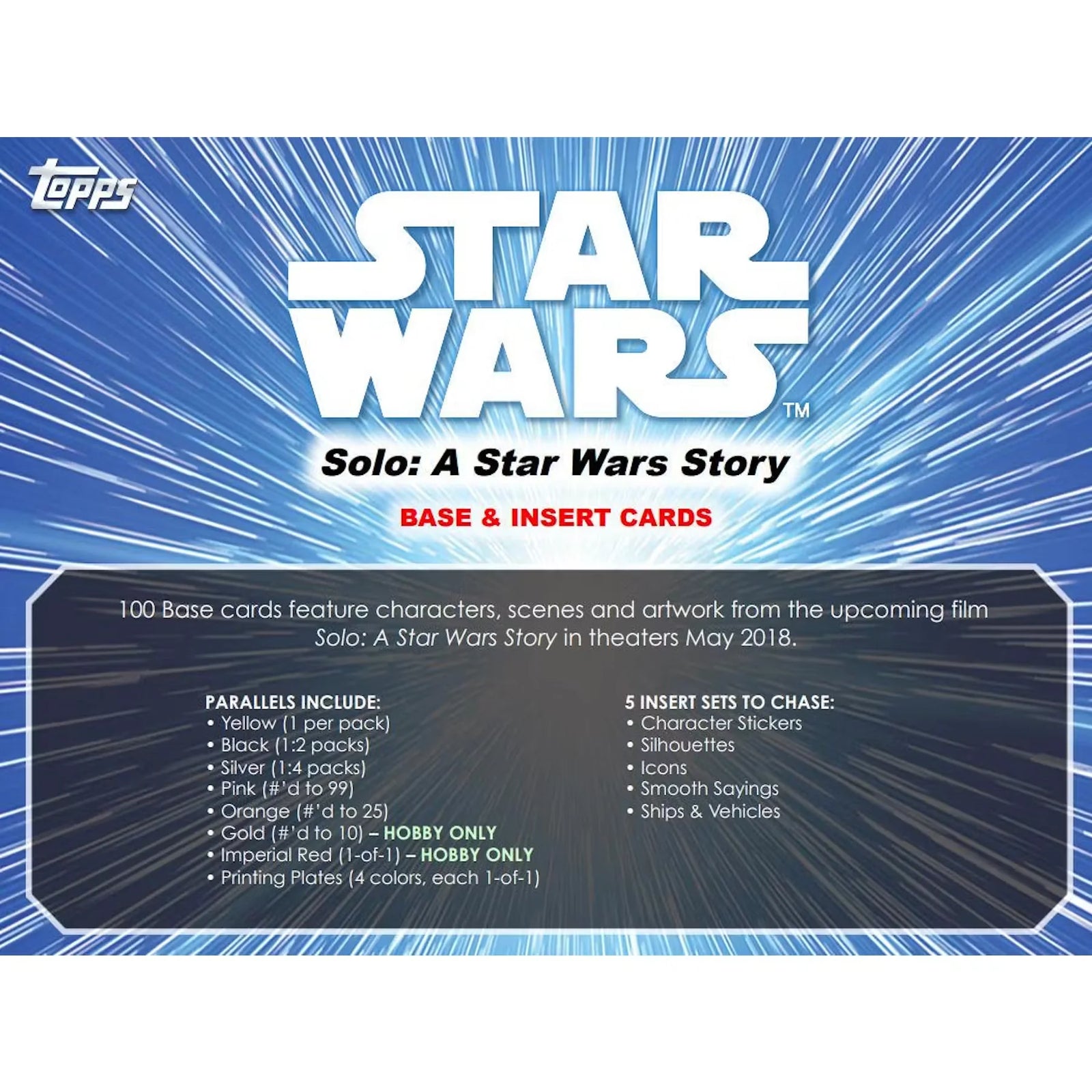 2018 Topps Solo: A Star Wars Story Hobby Box | Autographs & Sketch Cards (Ships Sealed Only)