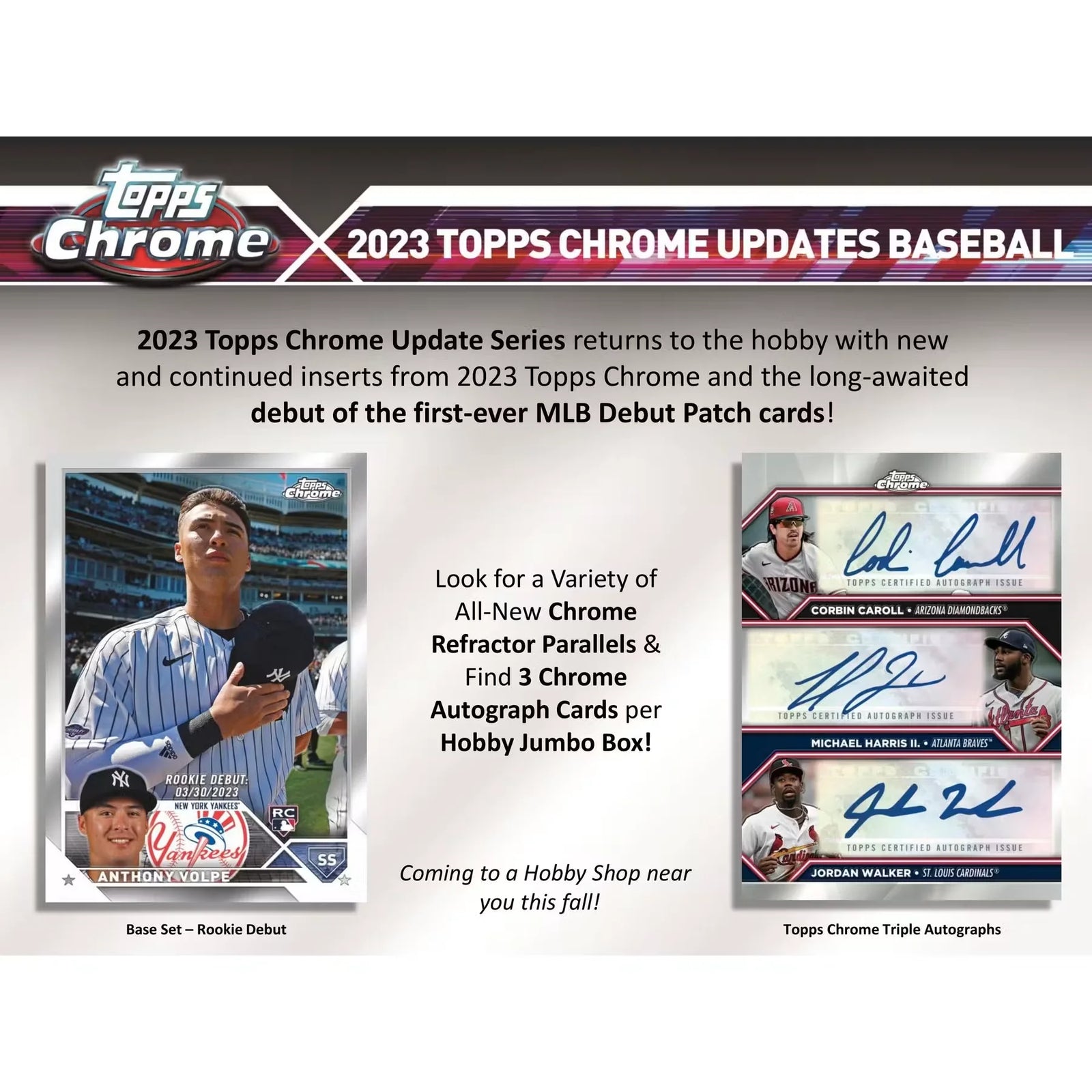 2023 Topps Chrome Update Series Baseball Hobby Jumbo Box (Ships Sealed Only)