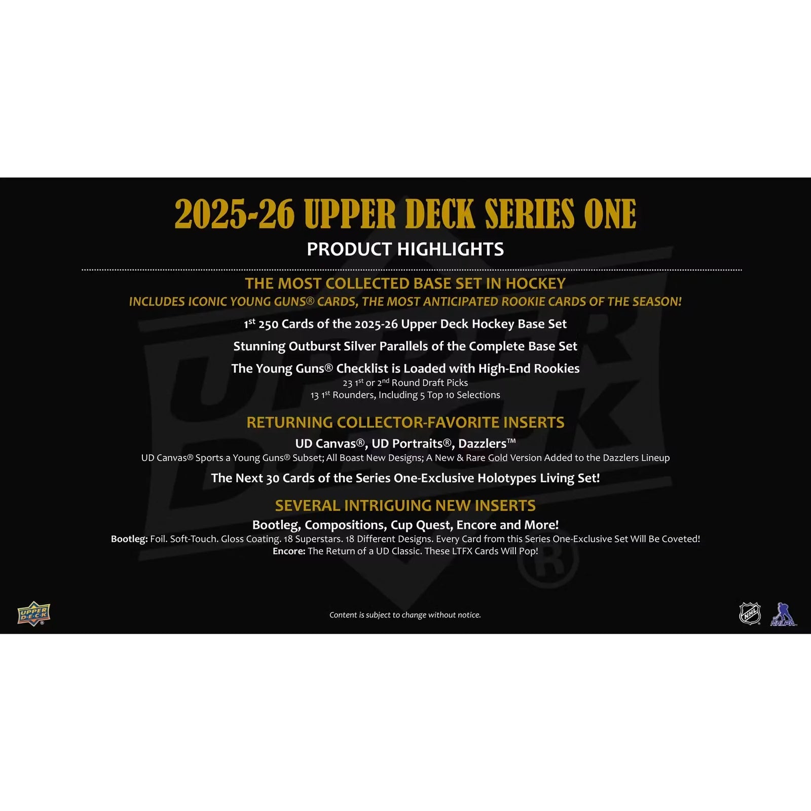 2025-26 Upper Deck Series 1 Hockey Tin | Young Guns Rookies (Ships Sealed Only)