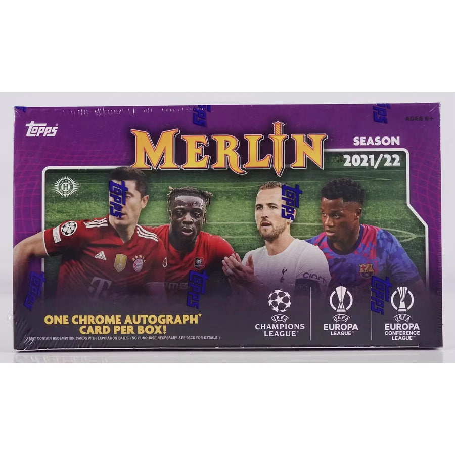 2021-22 Topps UEFA Champions League Merlin Chrome Soccer Hobby Box (Ships Sealed Only) - D