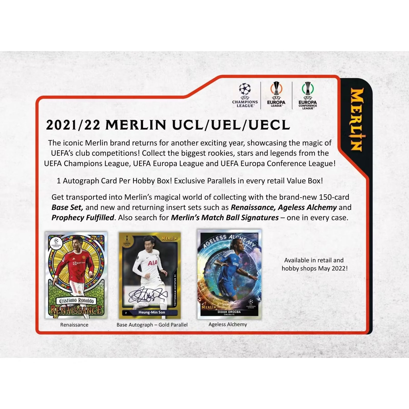 2021-22 Topps UEFA Champions League Merlin Chrome Soccer Hobby Box (Ships Sealed Only) - D