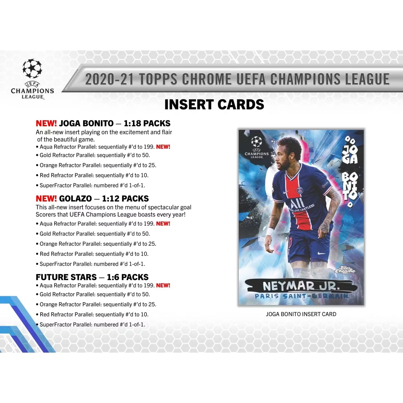 2020-21 Topps Chrome UEFA Champions League Soccer Hobby Box (Ships Sealed Only)