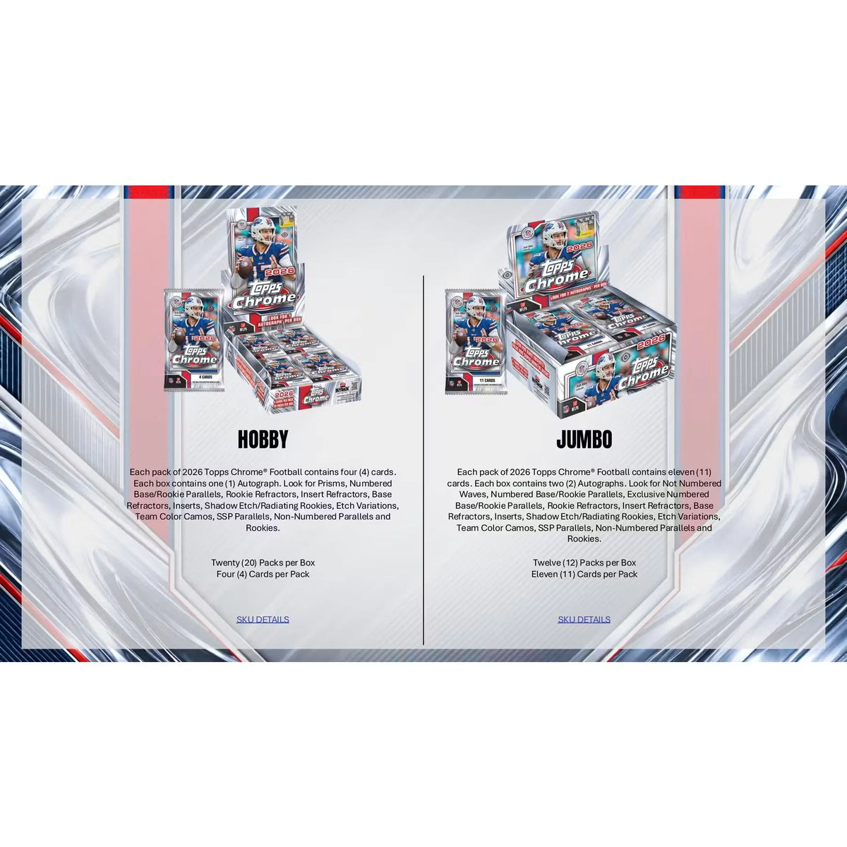 2026 Topps Chrome Football Hobby Box | 1 Autograph Per Box (Ships Sealed Only) | P7812502
