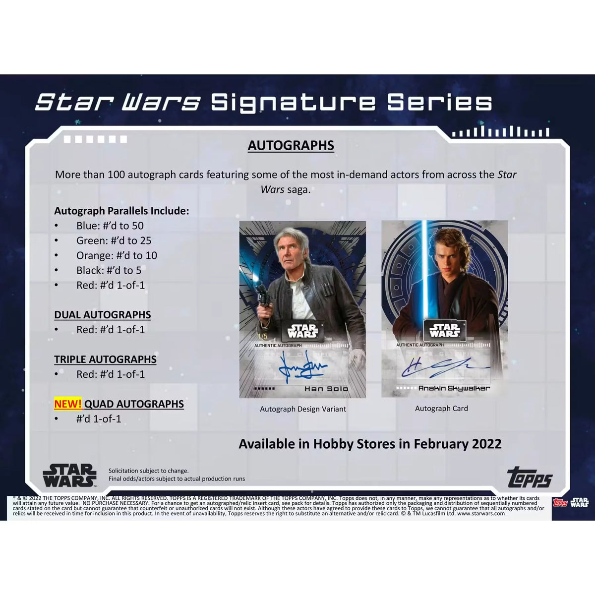2022 Topps Star Wars Signature Series Hobby Box (Ships Sealed Only) | P8257951