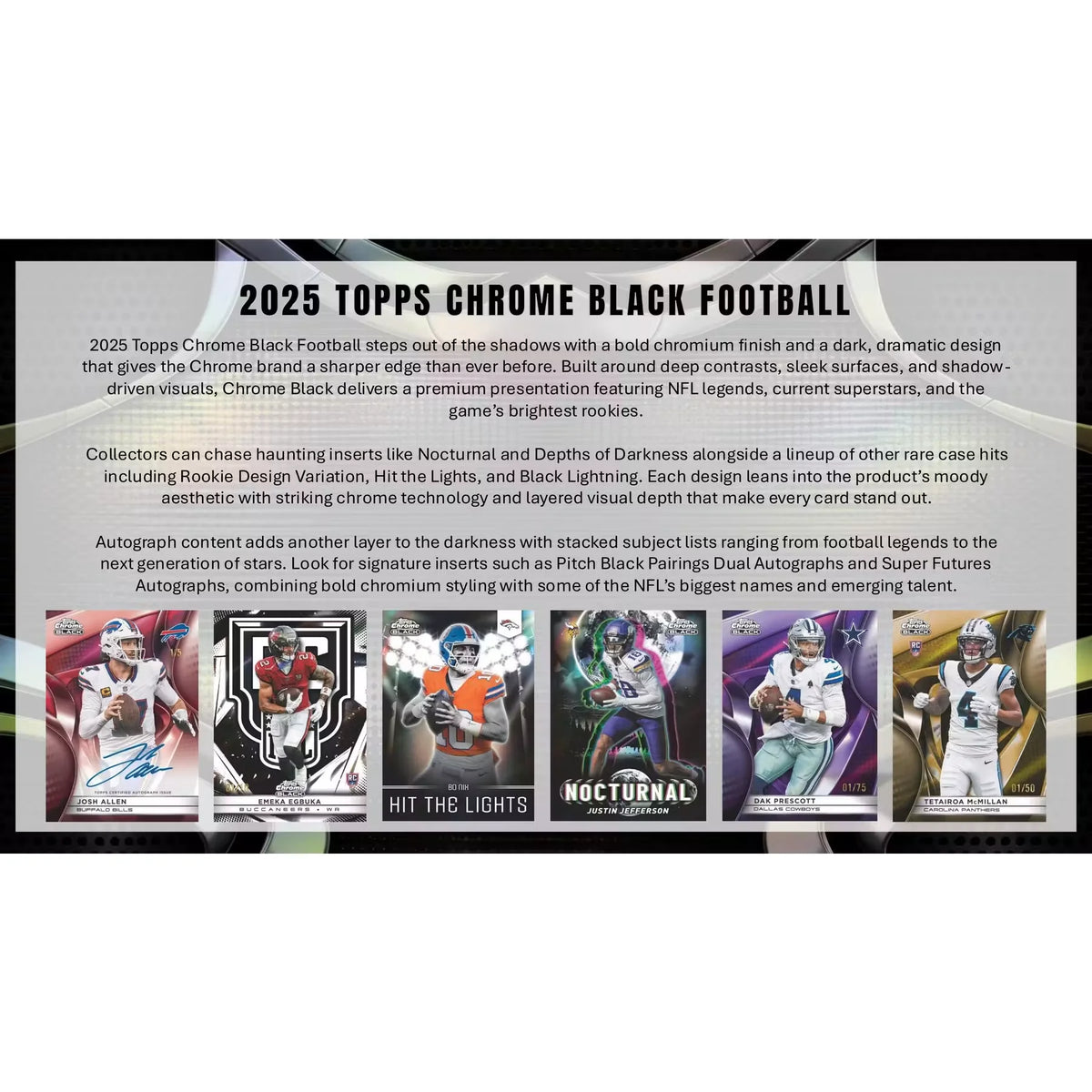 2025 Topps Chrome Black Football Hobby Box | Slightly Damaged | P8520148