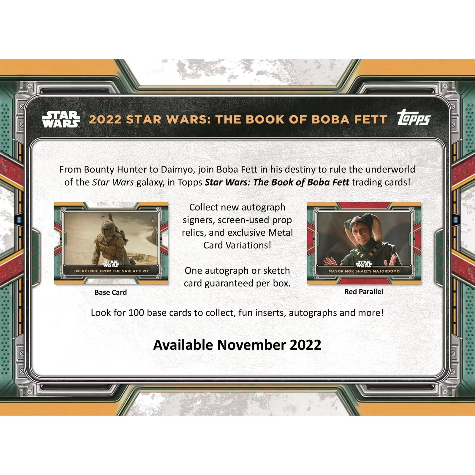 2022 Topps Star Wars: The Book of Boba Fett Hobby Box | Autographs & Relics (Ships Sealed Only)