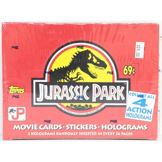 1993 Topps Jurassic Park Hobby Box | 36 Packs, 8 Cards Per Pack (Ships Sealed Only)