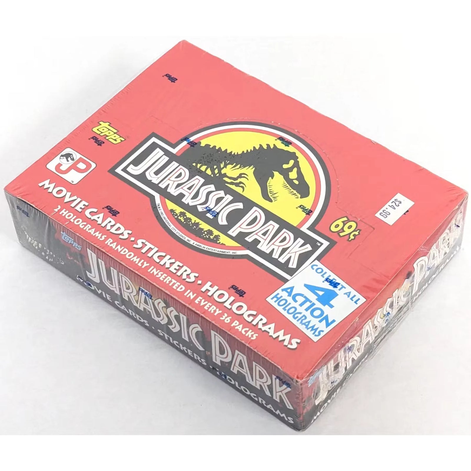 1993 Topps Jurassic Park Hobby Box | 36 Packs, 8 Cards Per Pack (Ships Sealed Only)