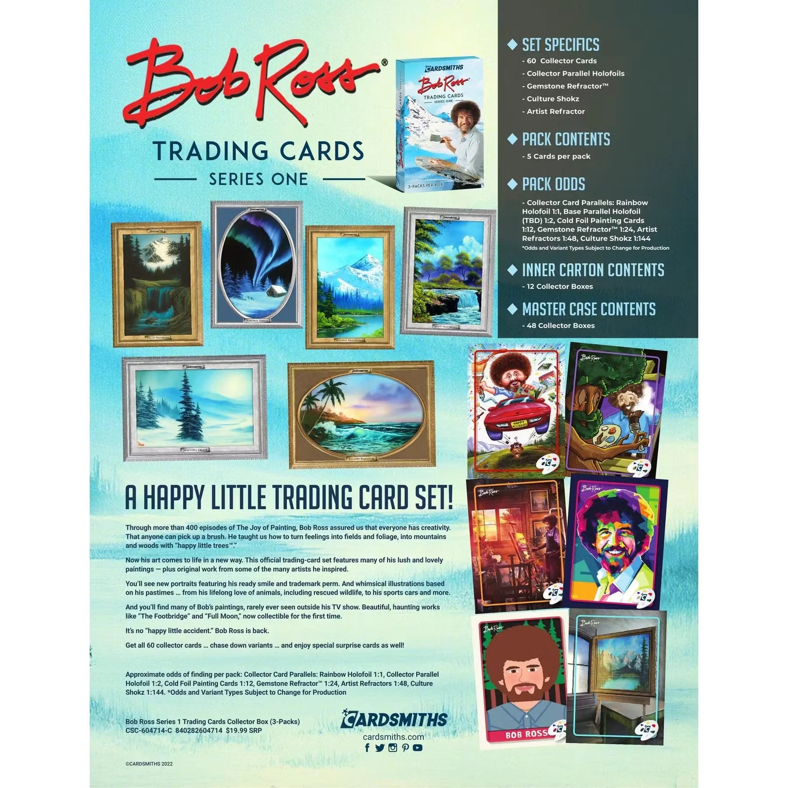 2023 Cardsmiths Bob Ross Trading Cards Series 1 Collector Box (Ships Sealed Only) - D2