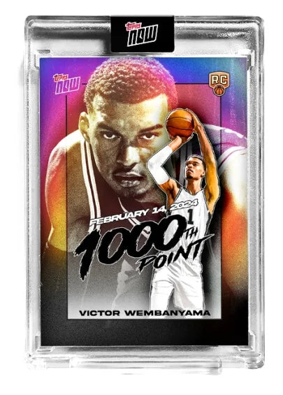 Victor Wembanyama Signed 2023-24 Topps Now 1000th Point Card | Rookie Milestone (Ships Sealed Only)