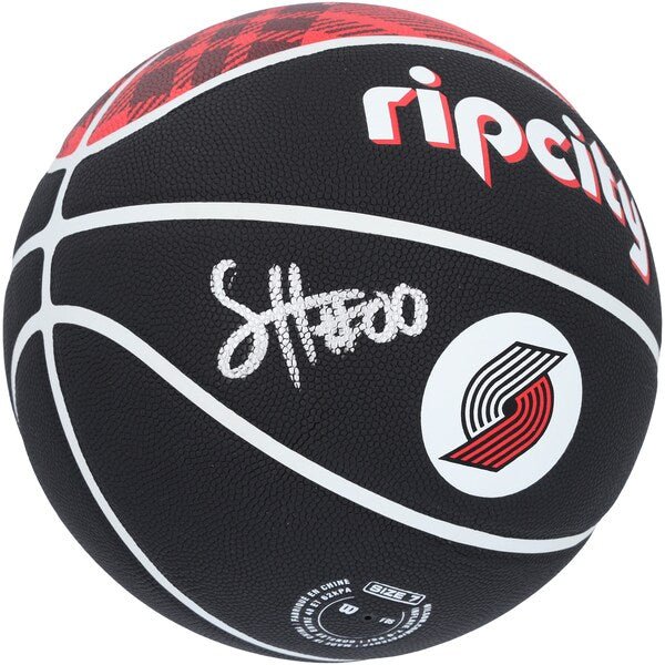 Scoot Henderson Portland Trail Blazers Autographed Fanatics Authentic Wilson Rip City Edition Collectors Basketball - The Ballers Bank