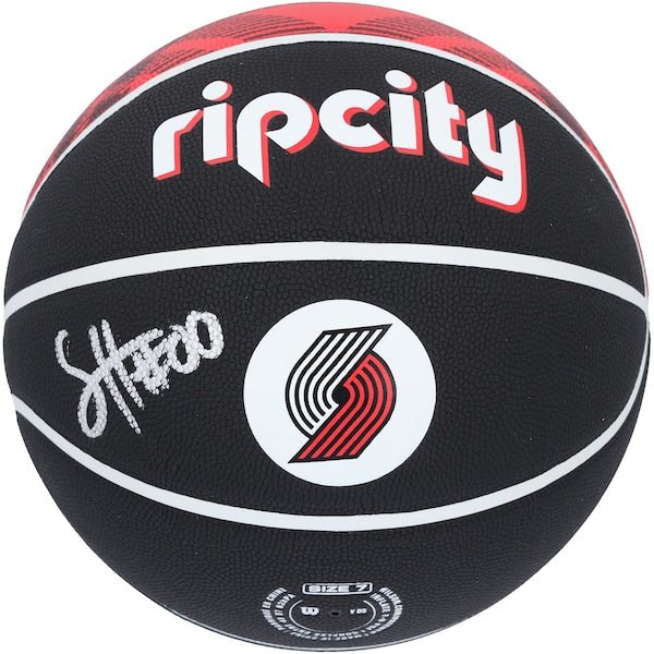 Scoot Henderson Portland Trail Blazers Autographed Fanatics Authentic Wilson Rip City Edition Collectors Basketball - The Ballers Bank