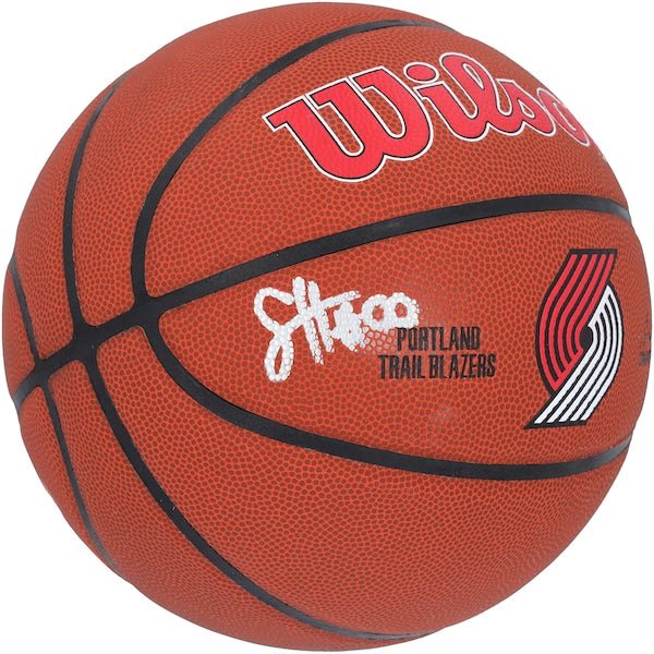 Scoot Henderson Portland Trail Blazers Autographed Fanatics Authentic Wilson Team Logo Basketball - The Ballers Bank