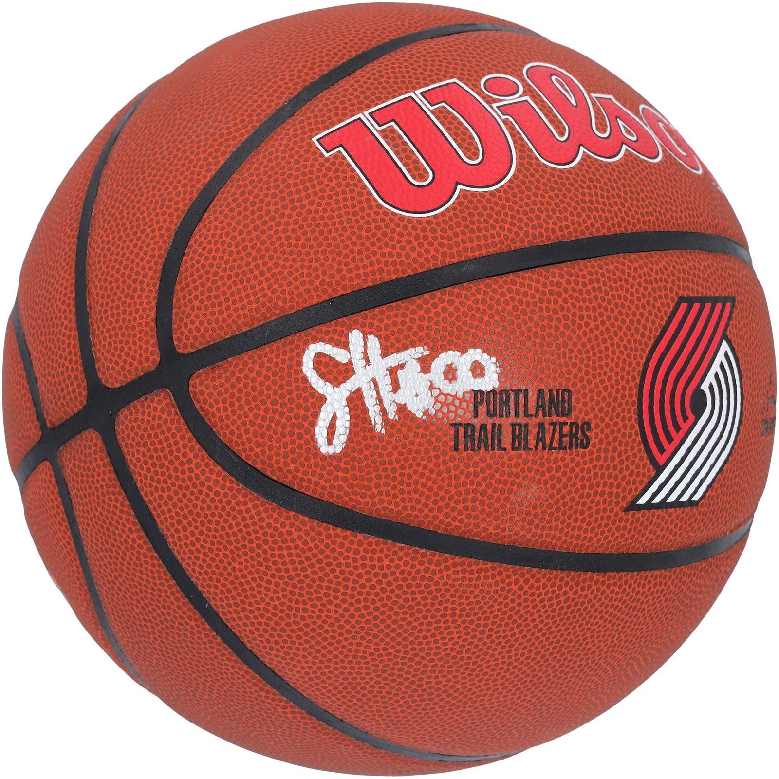 Scoot Henderson Portland Trail Blazers Autographed Fanatics Authentic Wilson Team Logo Basketball - The Ballers Bank