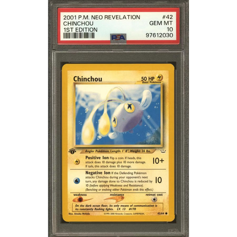Pokemon Neo Revelation 1st Edition Chinchou 42/64 | PSA 10 Gem Mint