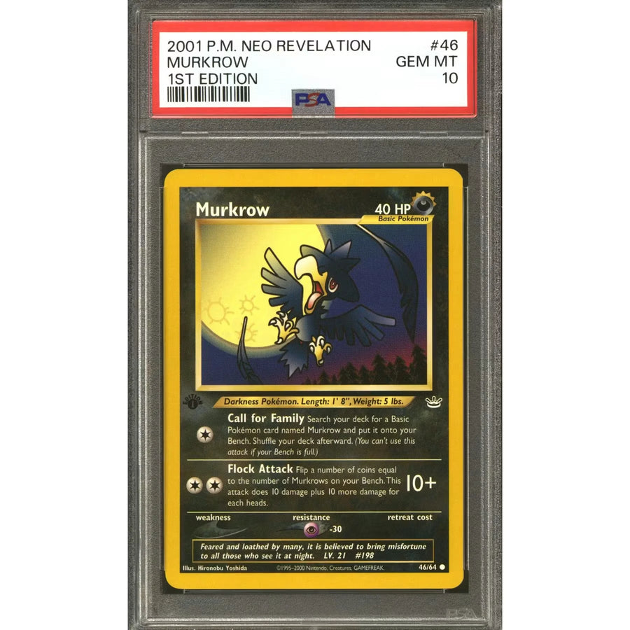Pokemon Neo Revelation 1st Edition Murkrow 46/64 | PSA 10 Gem Mint