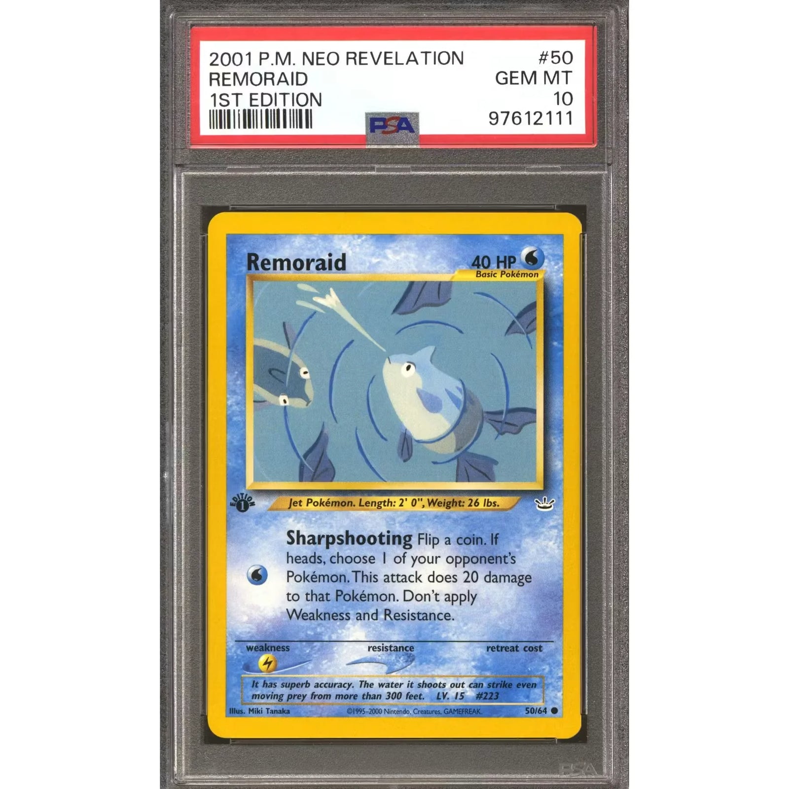Pokemon Neo Revelation Remoraid 1st Edition | PSA 10 Gem Mint