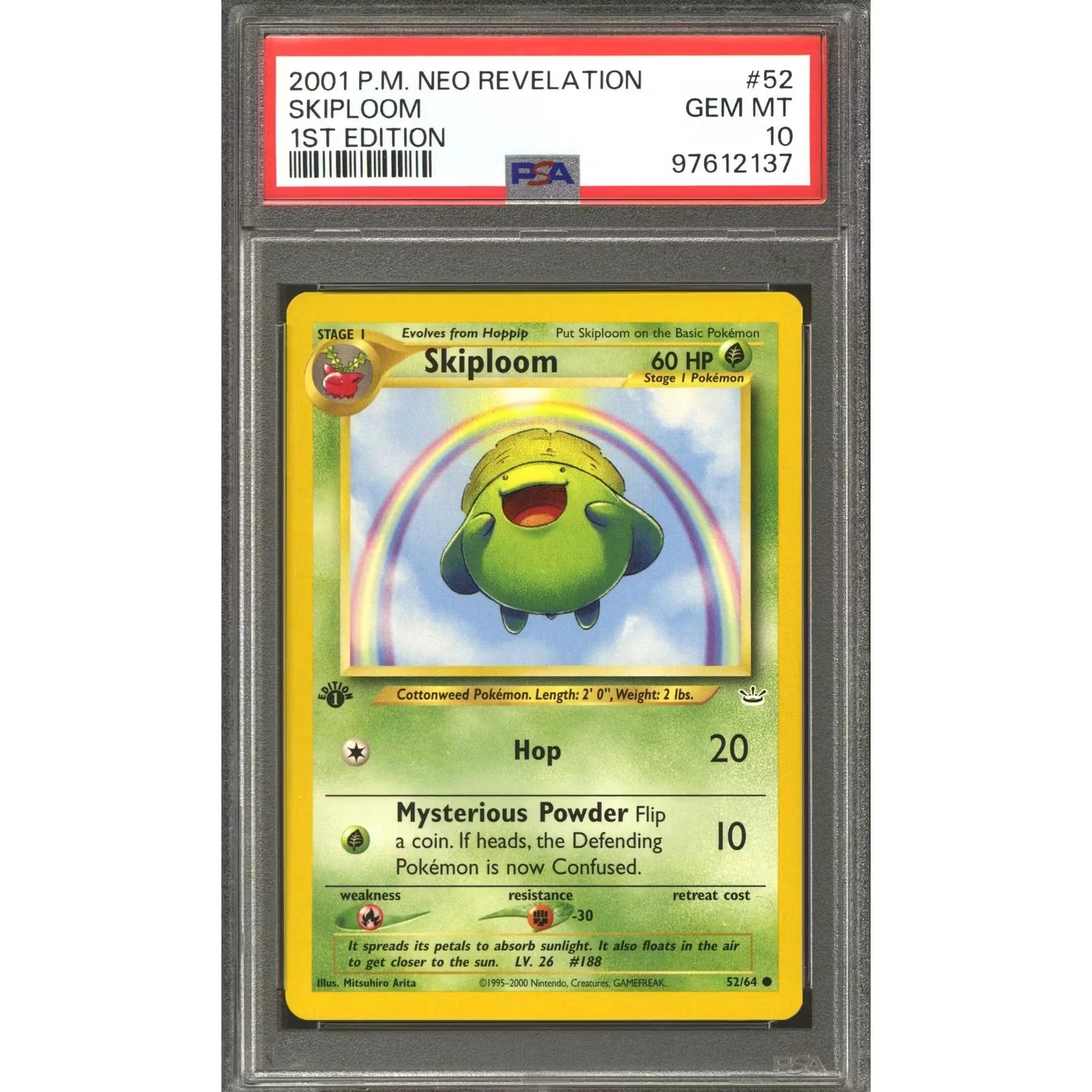 Pokemon Neo Revelation 1st Edition Skiploom 52/64 | PSA 10 Gem Mint