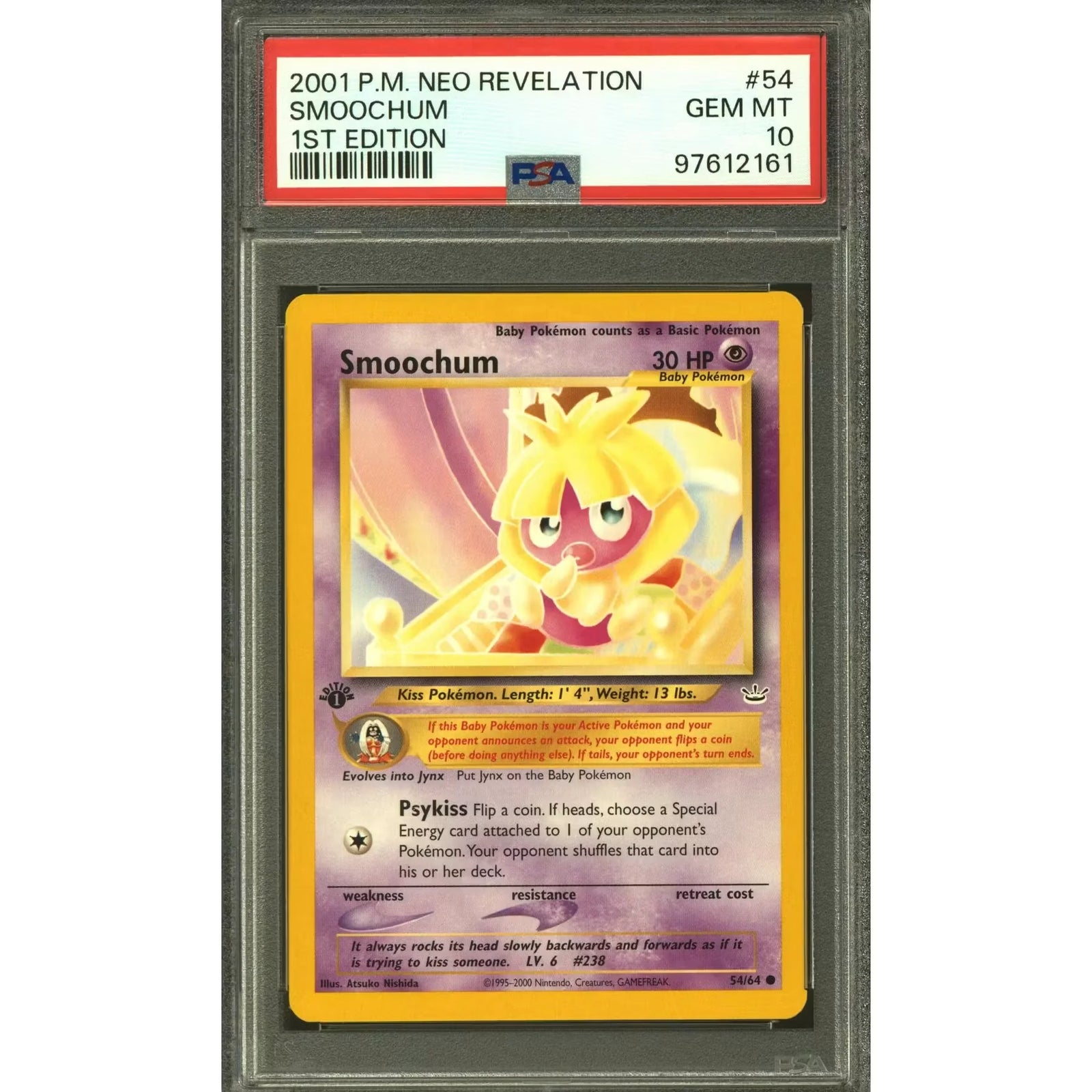 Pokemon Neo Revelation 1st Edition Smoochum 54/64 | PSA 10 Gem Mint