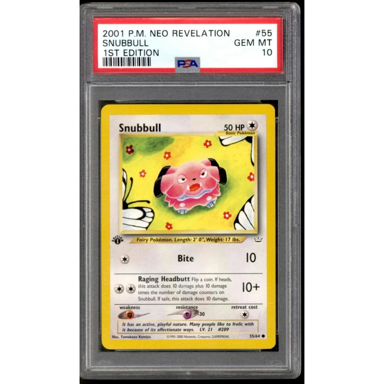 Pokemon Neo Revelation 1st Edition Snubbull 55/64 | PSA 10 Gem Mint