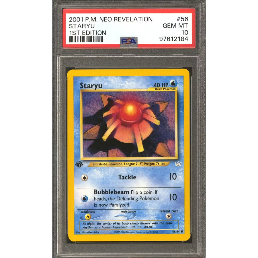 Pokemon Neo Revelation 1st Edition Staryu 56/64 | PSA 10 Gem Mint