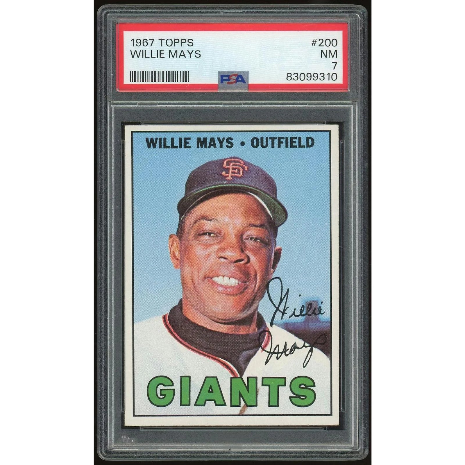 Willie Mays 1967 Topps #200 Baseball Card | PSA 7