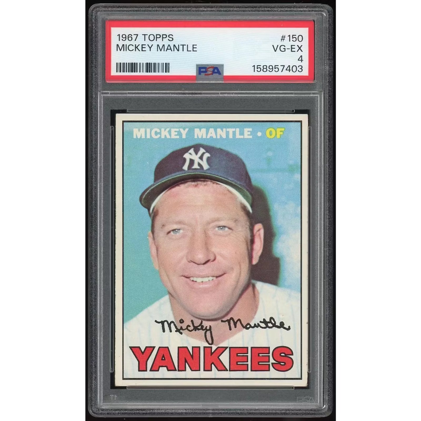 Mickey Mantle 1967 Topps #150 Card | PSA 4