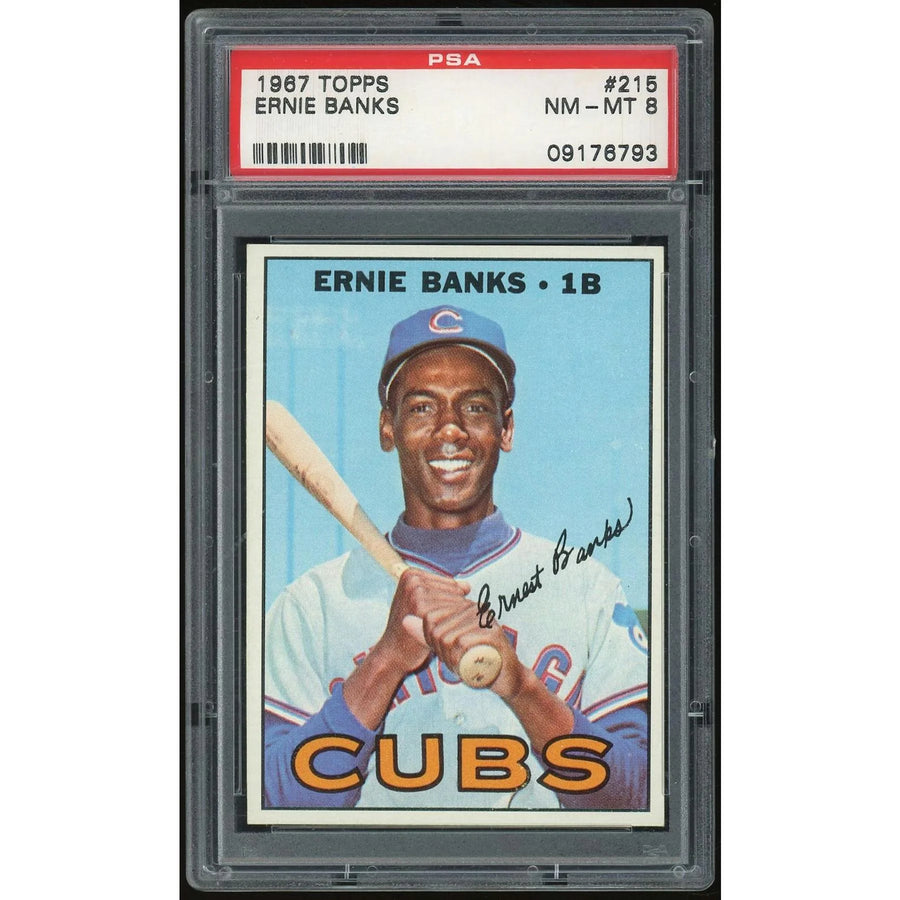 Ernie Banks 1967 Topps #215 Baseball Card | PSA 8