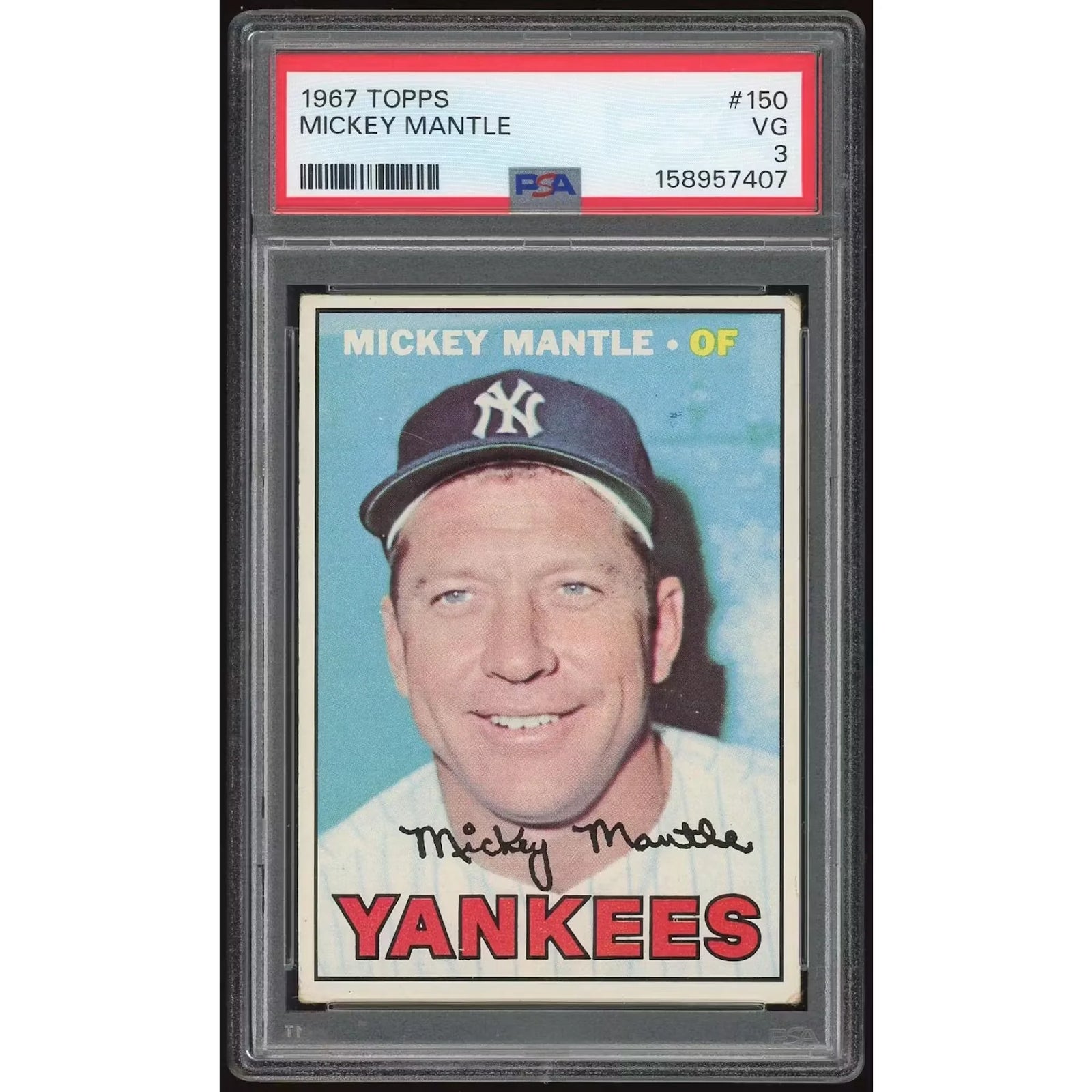 Mickey Mantle 1967 Topps #150 Baseball Card | PSA 3
