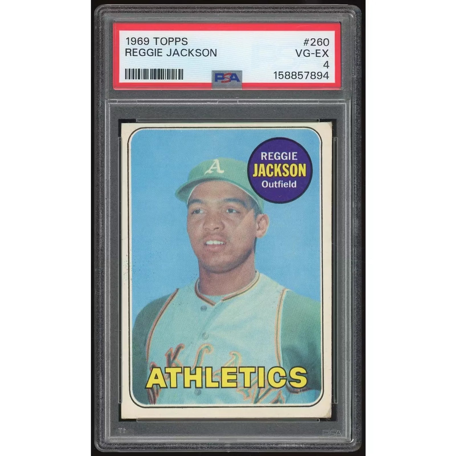 Reggie Jackson 1969 Topps #260 Rookie Card | PSA 4