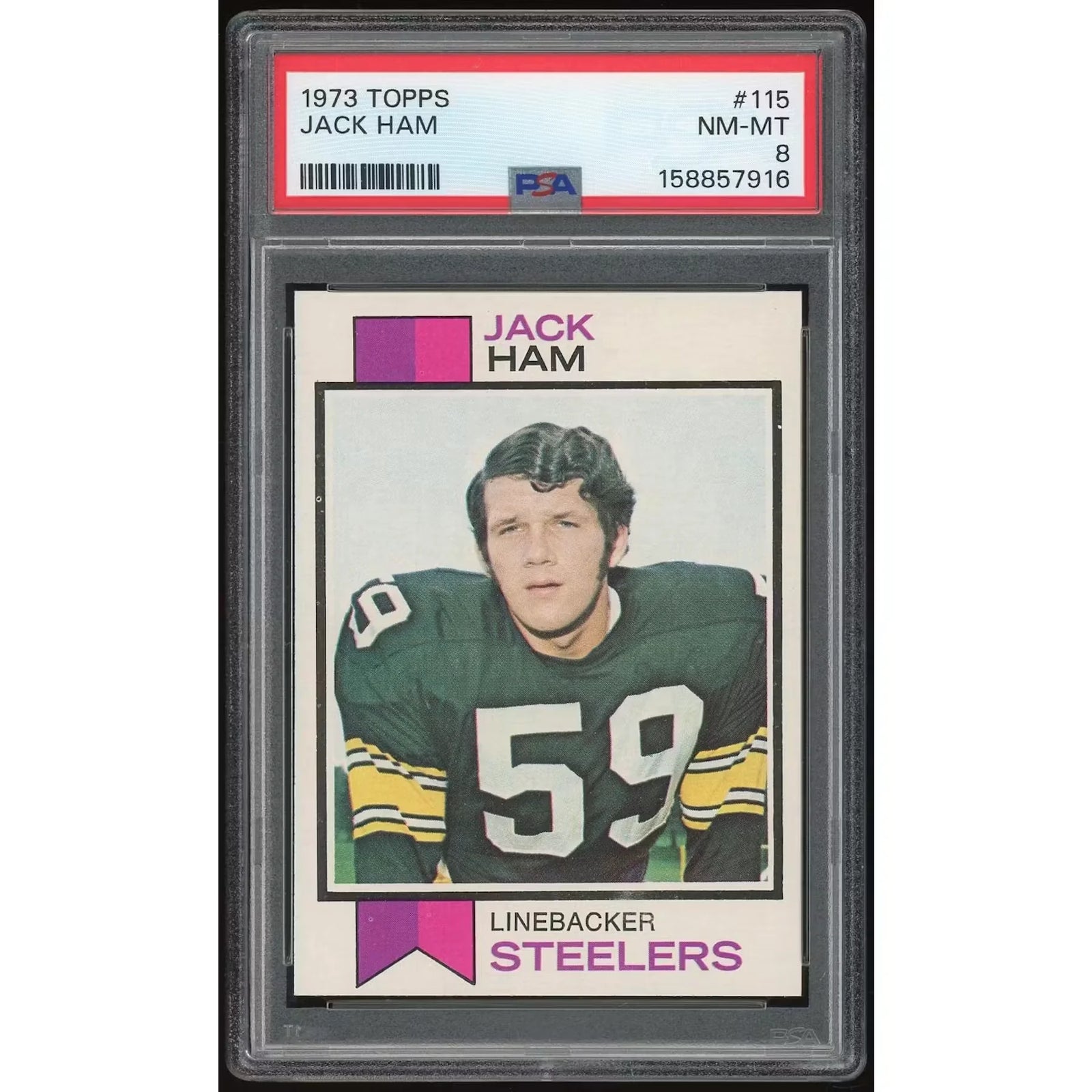 1973 Topps #115 Jack Ham Rookie Card | PSA 8
