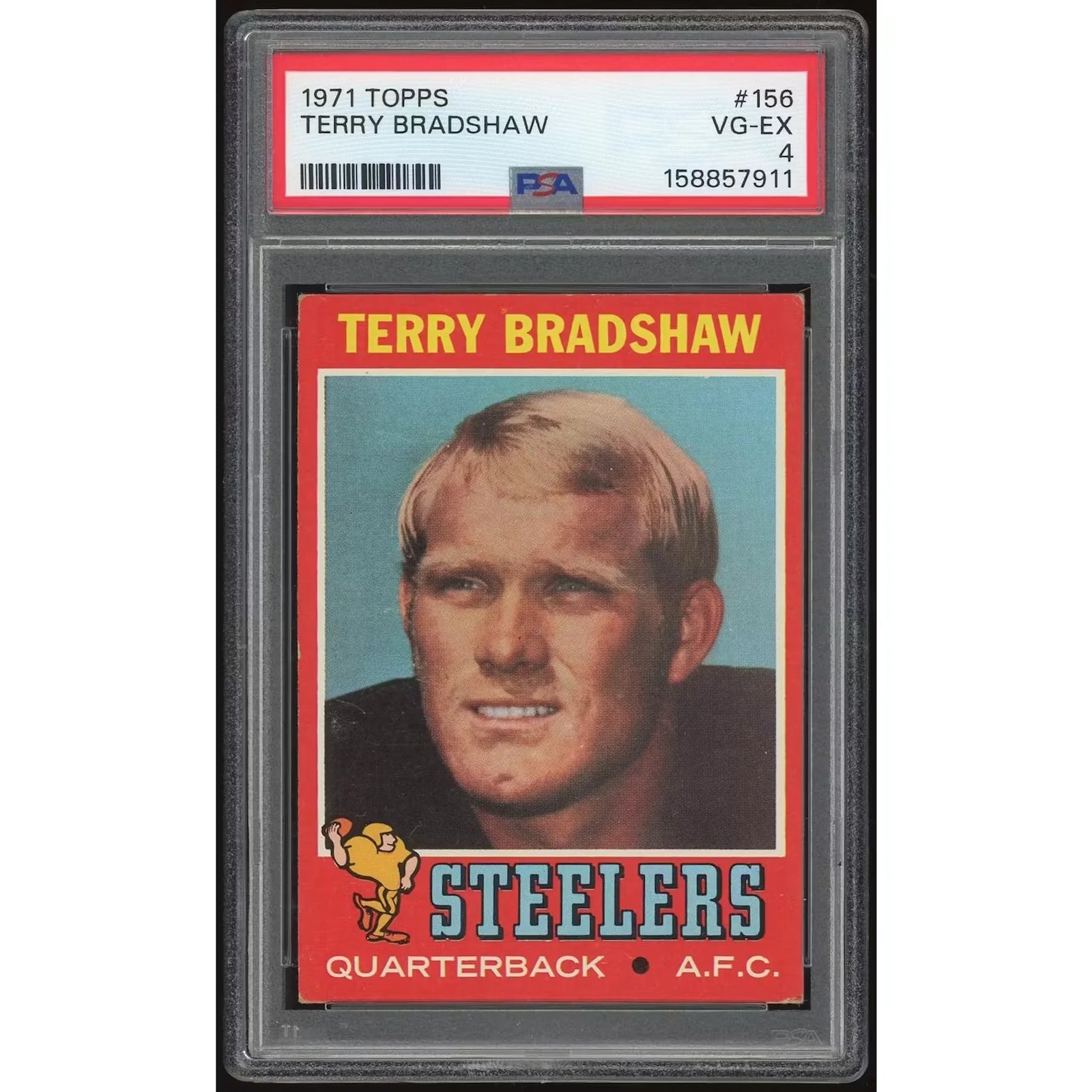 Terry Bradshaw 1971 Topps #156 Rookie Card | PSA 4