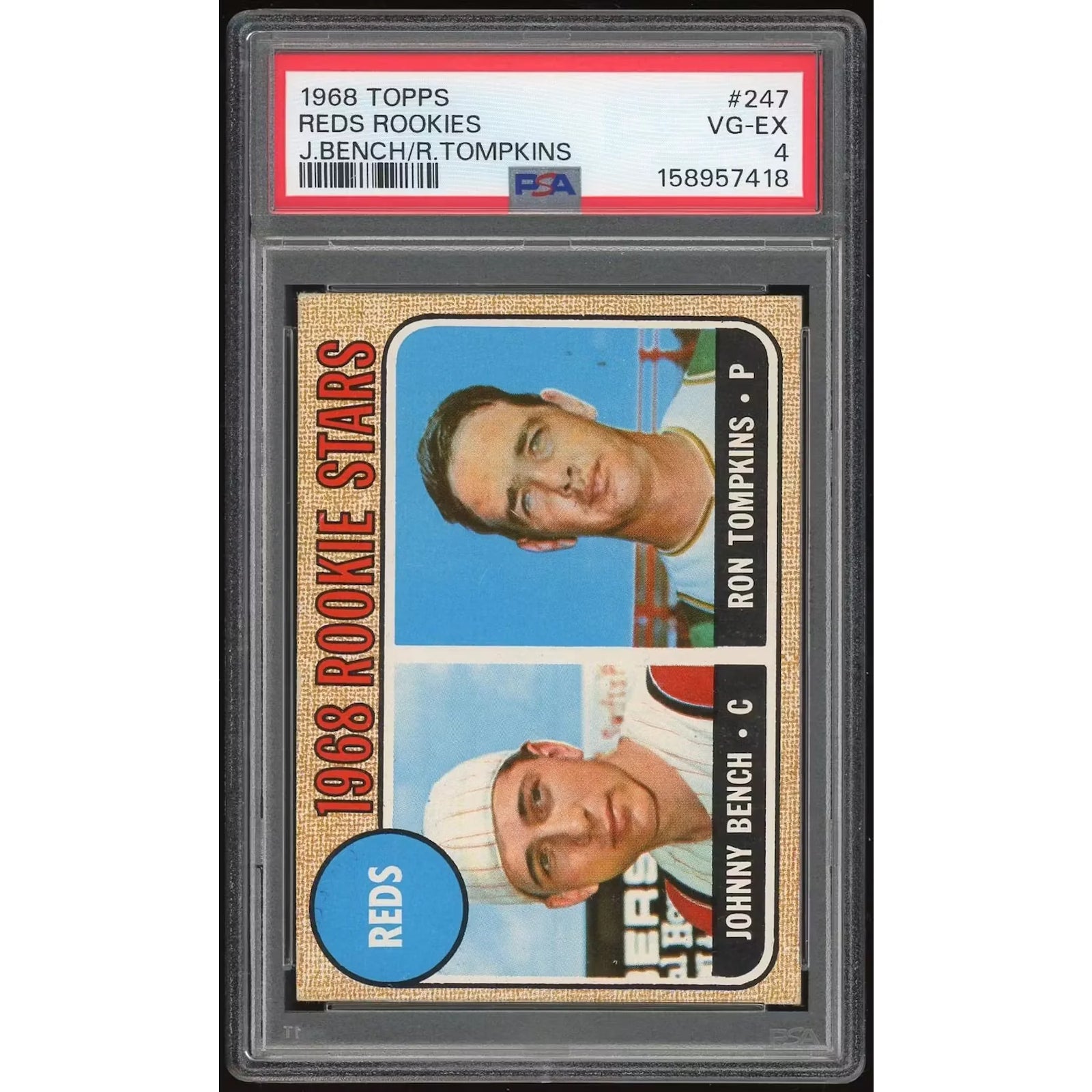 Johnny Bench 1968 Topps #247 Rookie Card | PSA 4