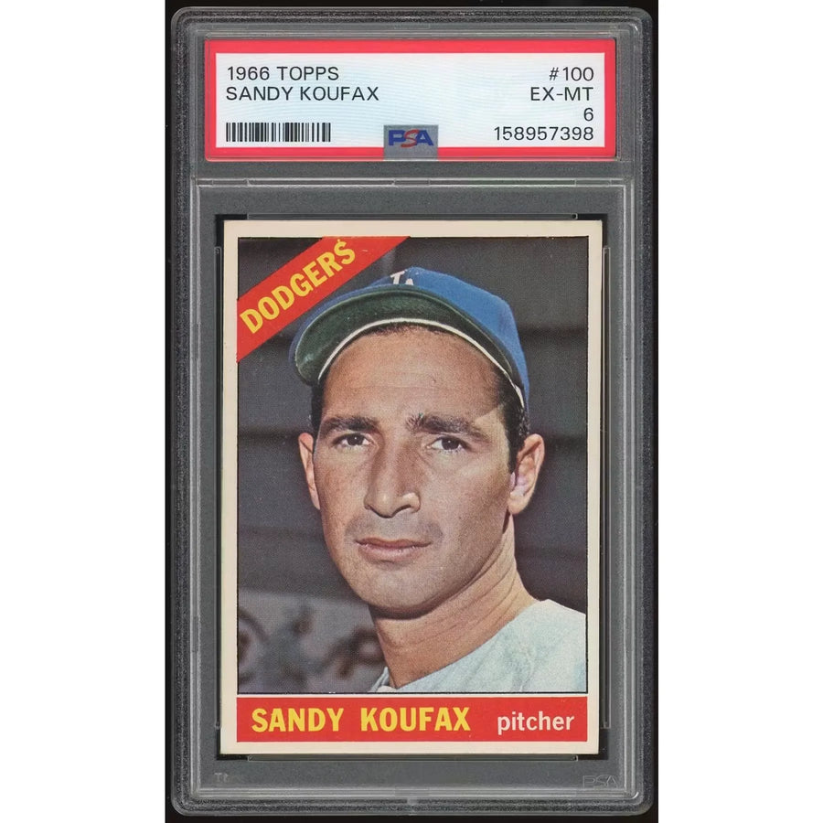 Sandy Koufax 1966 Topps #100 Baseball Card | PSA 6