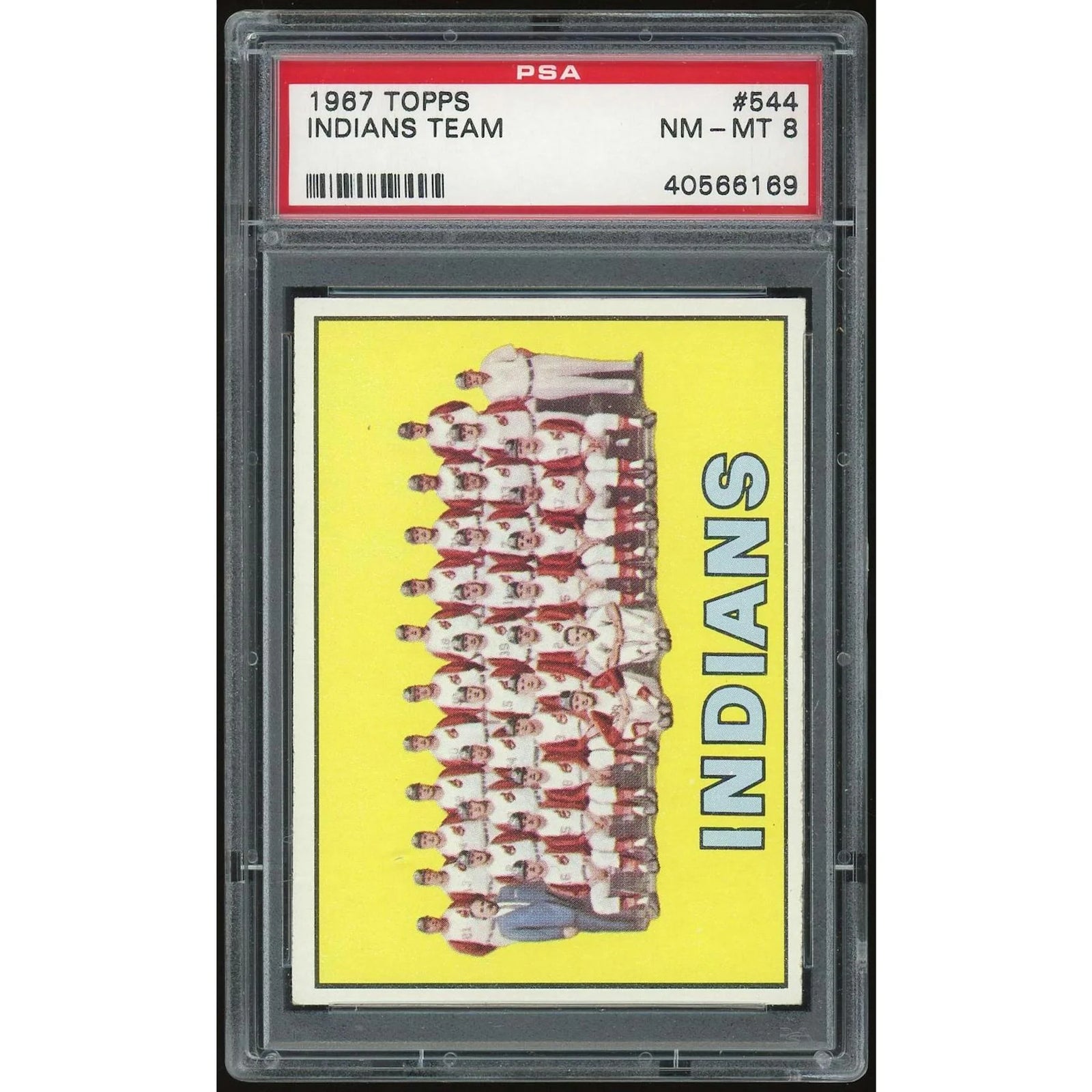 1967 Topps #544 Indians Team Card | PSA 8