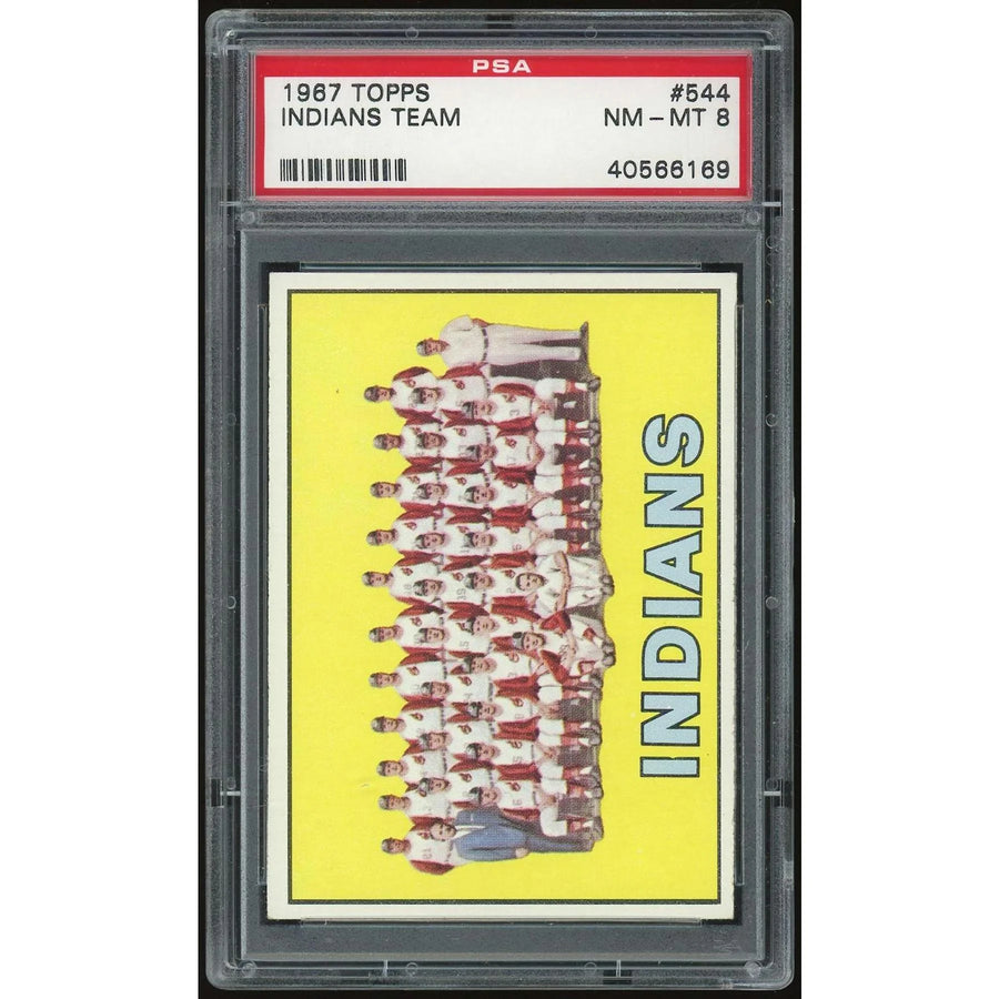 1967 Topps #544 Indians Team Card | PSA 8