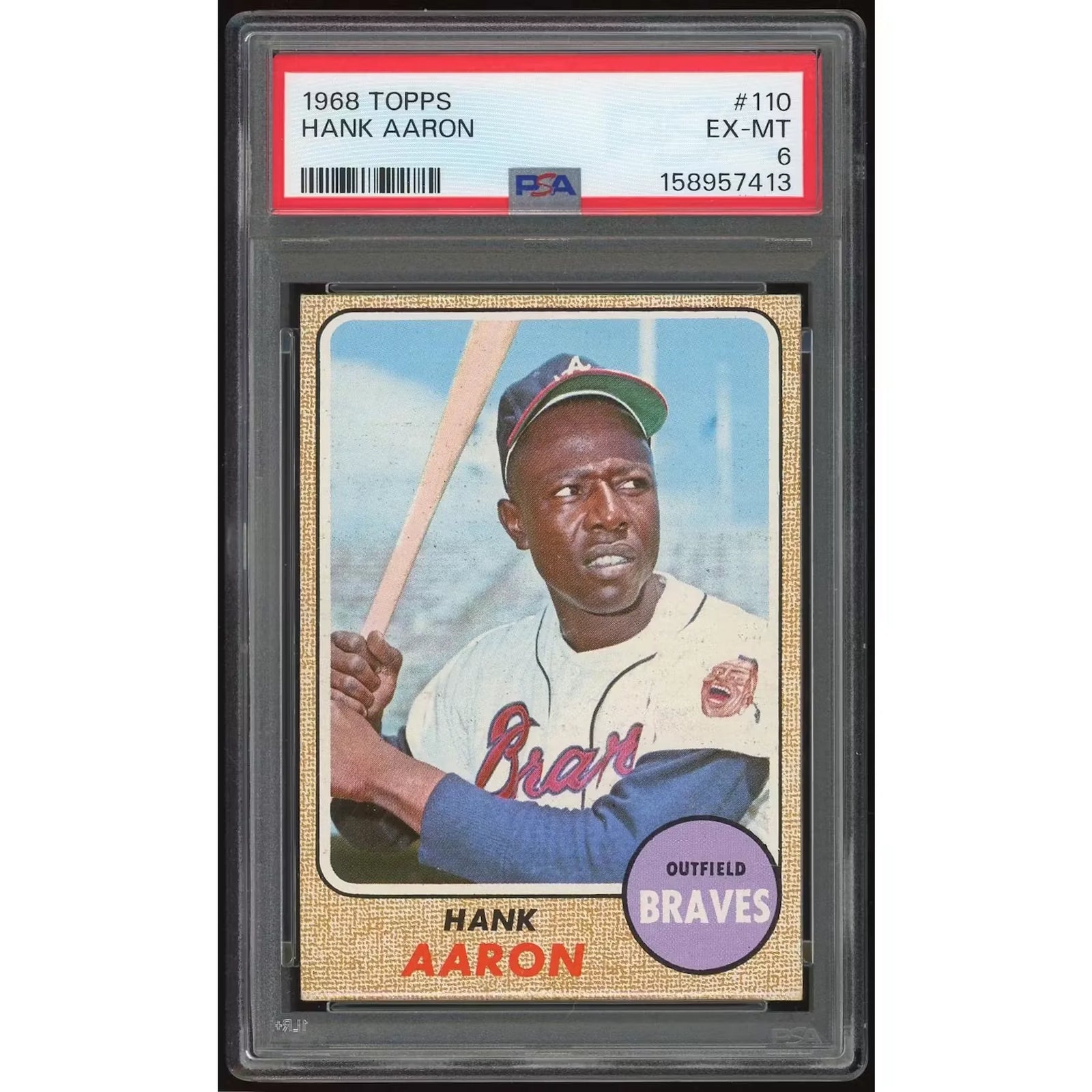 Hank Aaron 1968 Topps #110 Baseball Card | PSA 6